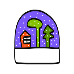 Snow globe illustration logo