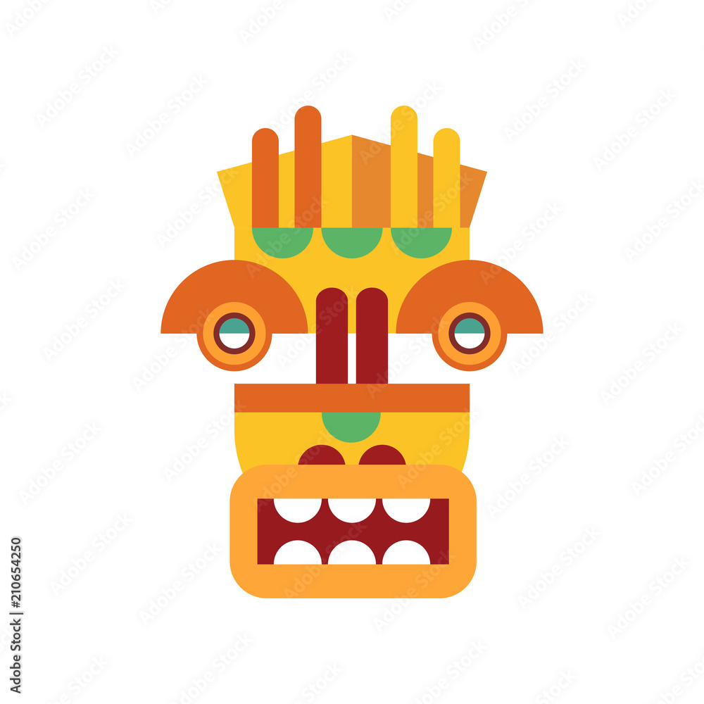 Wall mural traditional tribal facial mask vector illustration on a white background