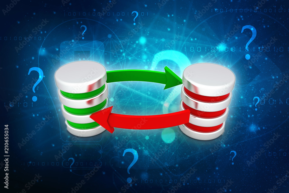 Poster 3d rendering database storage data base