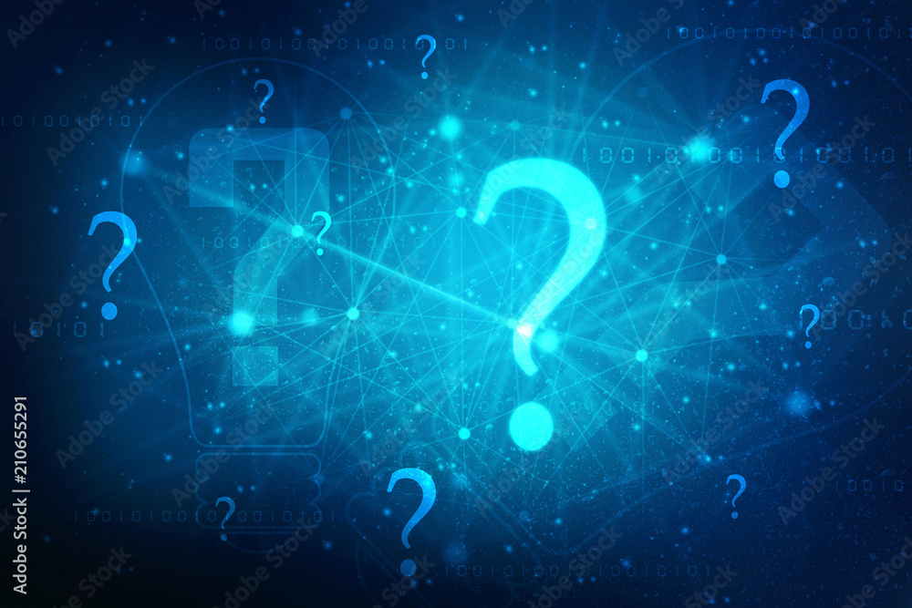 Aufkleber 2d rendering question mark concept
