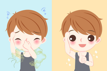 man with body odor problem