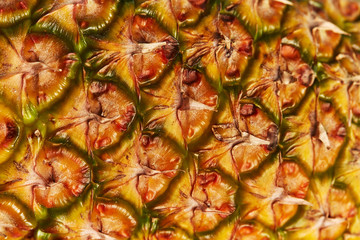 Fototapeta premium Detail pineapple texture close up, macro shot