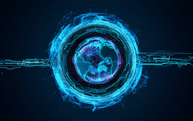 Hologram 3d planet earth