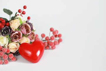 Bouquet of flowers on a white background