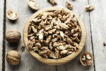 chopped walnuts in a plate