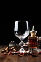 empty glass on the bar