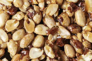 peanut with caramel background