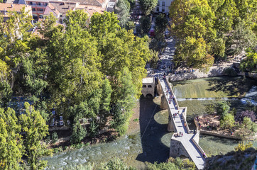 Roman bridge, located in the central part of the town, to its passage by the river Jucar, at the...