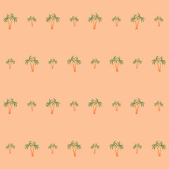 Coconut palm tree pattern textile material tropical forest background. Summer vector wallpaper repeating pattern. Marvelous tropical plants, coconut trees, beach palms textile background design.
