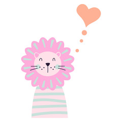 Cute lion for kids apparel and shirt design.