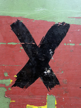 Written Wording In Distressed State Typography Found Letter X 