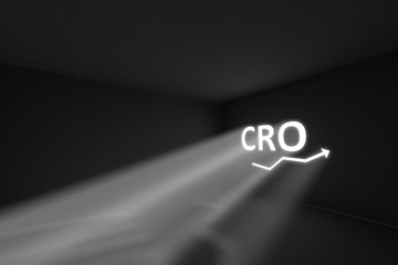 Fototapeta na wymiar CRO rays volume light concept 3d illustration