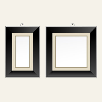 Black picture frame for art gallery or exhibition - classic image frame