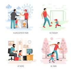 Dad Child Flat Concept Design 