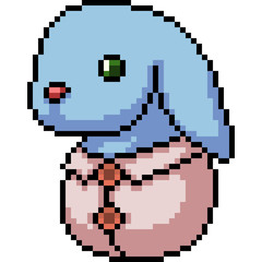 vector pixel art rabbit doll