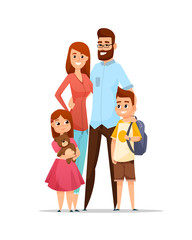 Happy family. Vector illustration in cartoon style