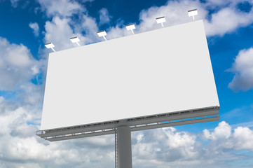 Blank billboard at blue sky background