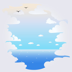 background with clouds and sea