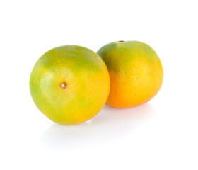 Ripe orange fruit isolated on white background.