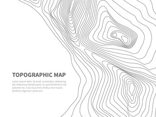 Fototapeta Geodesy contouring land. Topographical line map. Geographic mountain contours vector background obraz