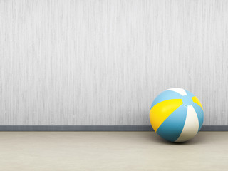 single beach ball on the floor
