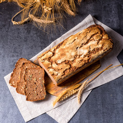 delicious and healthy home-made wholegrain bread with honey