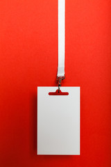 Visitor pass and lanyard, VIP backstage, event and press name tag access.