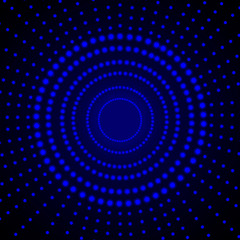 Vector Geometric Circle Pattern, Glowing Lights Background, Futuristic Illustration.