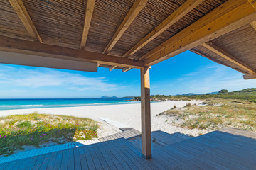 Wooden porch in Rena Bianca beach