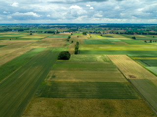 Luftaufnahme von verschiedenen Feldern