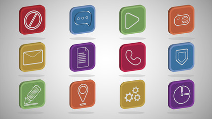 Vector 3d icon for mobile device.