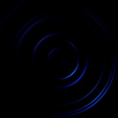 Abstract blue circle signal on black background