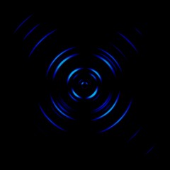 Blue galaxy spiral or circle signal, abstract background