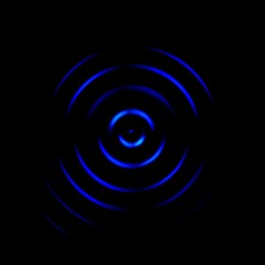 Blue digital sound wave or circle signal, abstract background