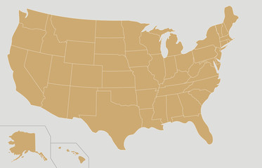 Blank USA Map vector illustration. Editable and clearly labeled layers.