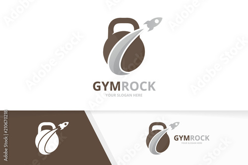 Vector Sport And Rocket Logo Combination Gym And Airplane Symbol