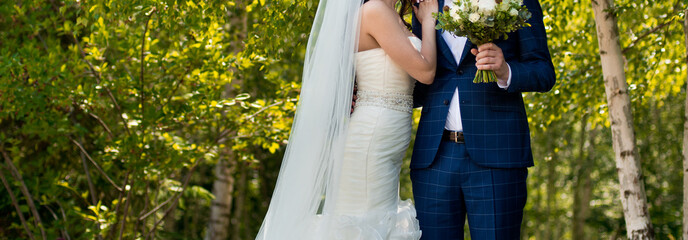 Bride and groom on wedding day