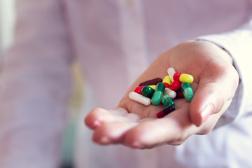 pills capsules in a doctor's hand