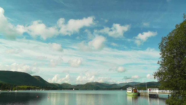 A view of Ullswater from the pier near Pooley Bridge in the English Lake District.