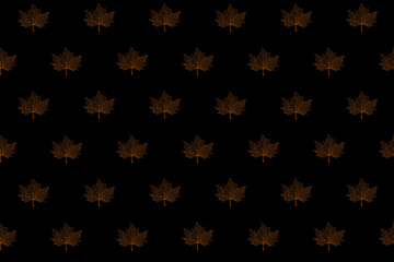 Template with maple leaf on Halloween