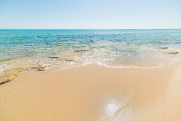 Golden shore in Piscina Rei beach
