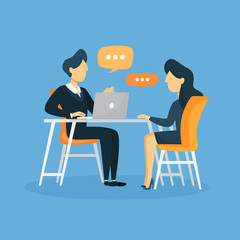 Fototapeta premium Business interview illustration.