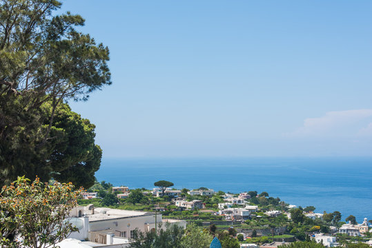 Clear sky over world famous Capri island