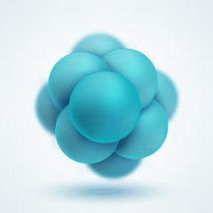 Abstract molecular structure. Group of atoms forming molecule. Graphic illustration for your design