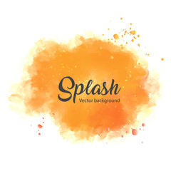 Yellow spot, watercolor abstract hand painted background