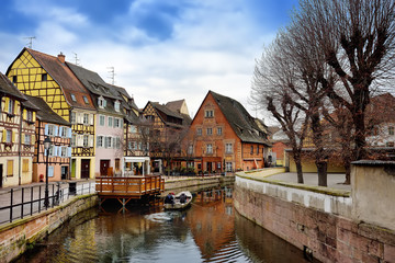 Fototapeta na wymiar Impressive view of the historic town of Colmar, Alsace, France