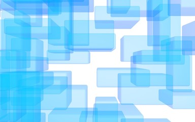 Blue and white abstract digital and technology background. The pattern with repeating rectangles. 3D illustration