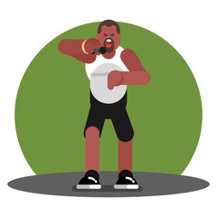 Man put gun at the viewer