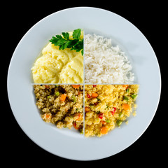 Set of different garnishes isolated