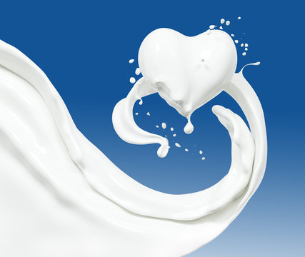Splash milk , isolated 3d rendering